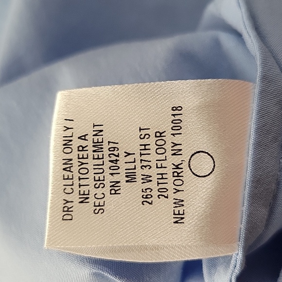 Milly Light Blue Sleeveless Button Down Shirt Tie Back Size 6 - Picture 8 of 9